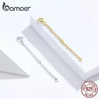 Bamoer สร้อยคอเงินแท้ 925 แบบต่อขยาย สําหรับทําเครื่องประดับ