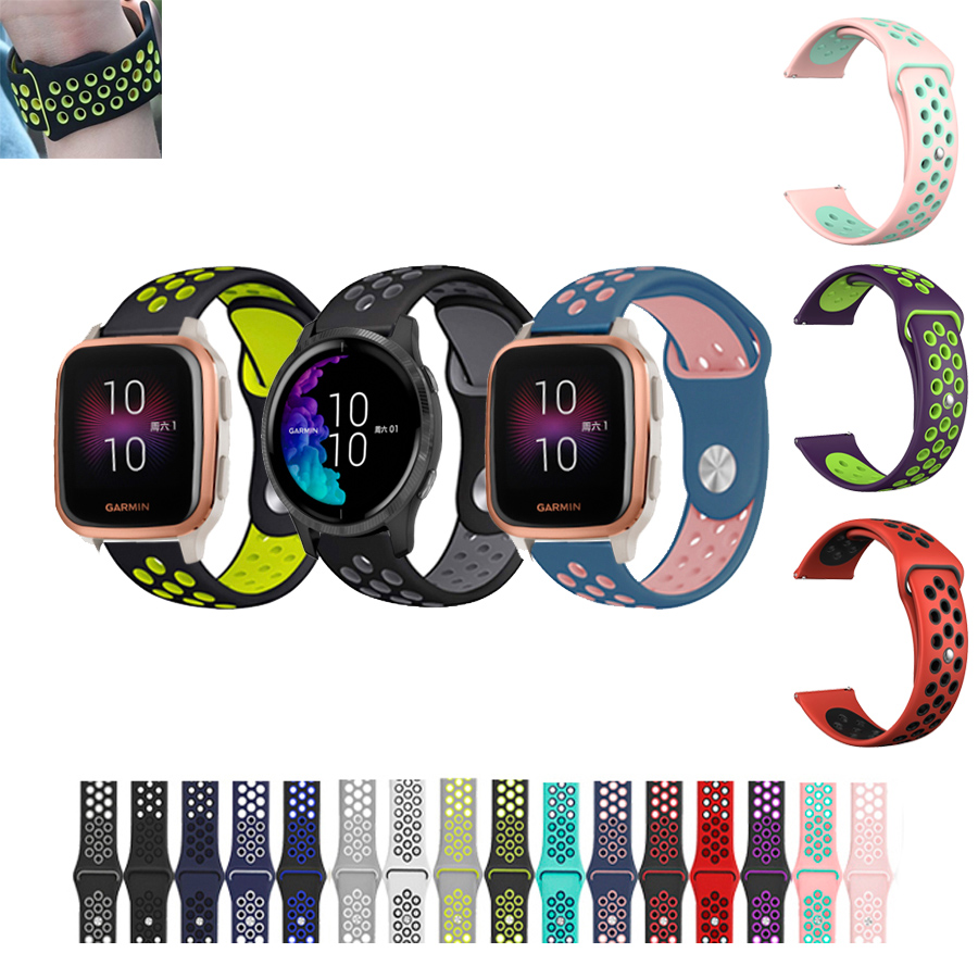 สายรัดซิลิโคนอ่อนสำหรับเปลี่ยน Garmin Venu Sq 2 for Garmin Vivoactive 3 Music /245 645