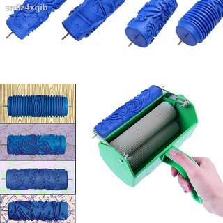 DIY Rubber Roller Embossed Paint Roller Sleeve Wall Texture Stencil Brush