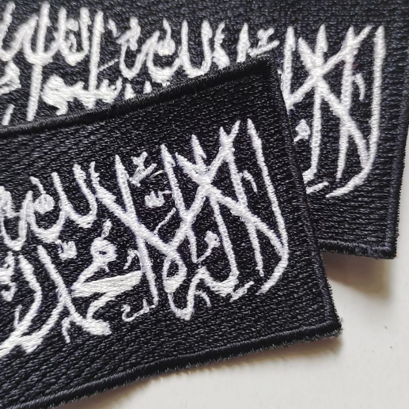 คอมพิวเตอร์เย็บปักถักร้อยโลโก้แพทช์สัญลักษณ์ Bet Badge ธง Tauhid Palestine 4x7.5 ซม. 1 ชิ้นหนาเรียบร