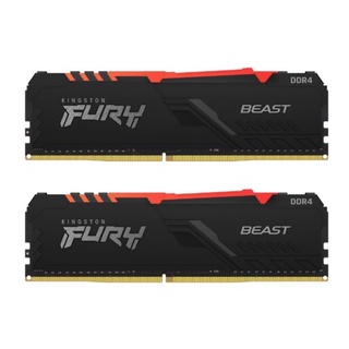 32GB (16GBx2) DDR4 3200MHz RAM (หน่วยความจำ) KINGSTON FURY BEAST DDR4 RGB (BLACK) (KF432C16BBAK2/32)