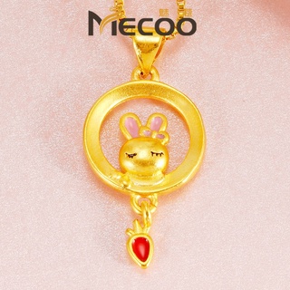 [Mecoo] จี้รูปกระต่ายแครอทน่ารัก 3D ชุบทองแดงบริสุทธิ์ สีทอง สําหรับผู้หญิง