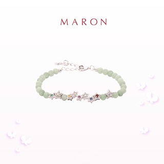 MARON - My Nine Lucky Stars Chain Bracelet with Jade (โซ่เงิน) สร้อยข้อมือดาวนพเก้า เสริมดวงทวีคูณ [หยก] เงินแท้