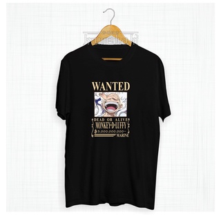 เสื้อยืดผ้าฝ้ายพรีเมี่ยม ย้อนยุคเสื้อยืด พิมพ์ลายอนิเมะ LUFFY WANTED BOUNTY YONKO AFTER WANO ONE PIECE Combed 30s สําหรั