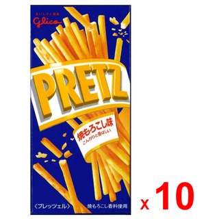 GLICO PRETZ บิสกิตแท่ง กูลิโกะ เพรทซ์ รสข้าวโพดอบ กริลล์ คอร์น ผลิตในประเทศญี่ปุ่น ชุดละ 10 กล่อง กล่องละ 25 กรัม / GLIC