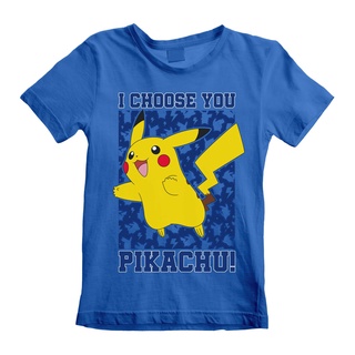 เสื้อยืดพิมพ์ลายเสื้อยืดเสื้อยืด พิมพ์ลาย Pokemon Pikachu I Choose You Anime Nintendo Game สําหรับผู้ชายS-4XL