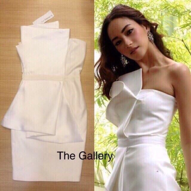 Asymmetric Pique-Blend Dress