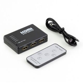 HDMI Splitter Switch Switcher 5 port Hub Box 1080P HDTV PS3 Xbox 360 + IR Remote