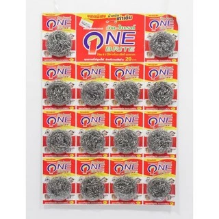 วัน-ไบรท์ฝอยสเตนเลส100% ฝอยขัดหม้อ ฝอยแสตนเลส 12แถม2ชิ้น(1แผง)