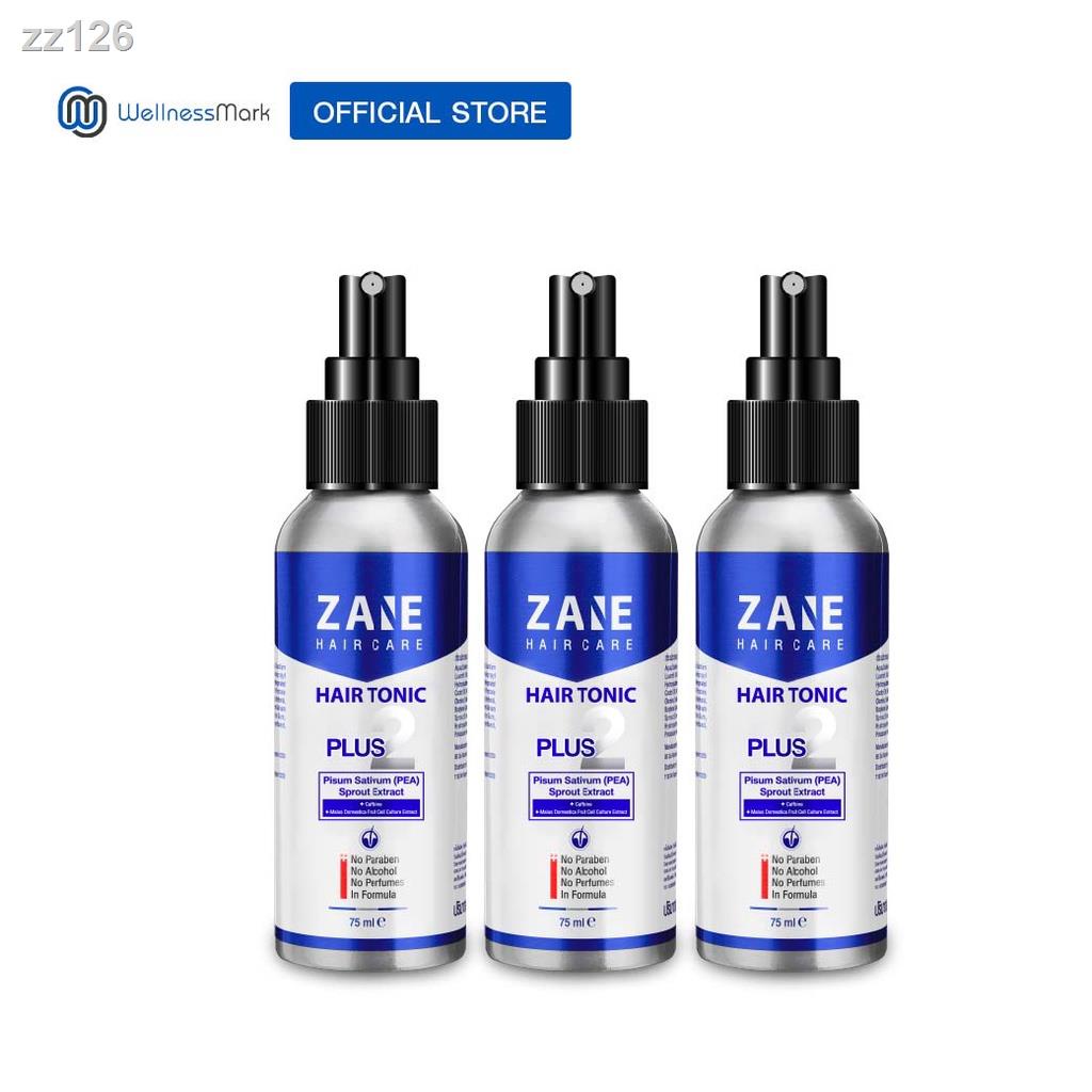 ♠Zane Hair Care Tonic Plus 2 เซนพลัสทู ปลูกผม (75ml.) 3 กล่อง