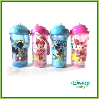 กระติกน้ำเด็ก + หลอดซิลิโคน ถ้วยหัดดื่มมีหลอดดูด ลายมิกกี้ มินนี่ Disney baby Mickey Minnie [BBC]