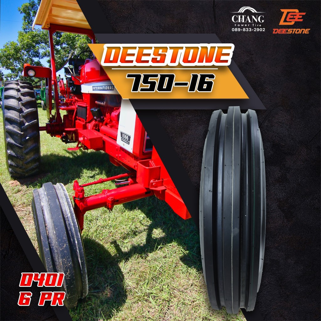 ยางรถไถ 7.50-16 ( 750-16 ) ยี่ห้อDEESTONE รุ่นD401 ยางรถไถ3ร่อง
