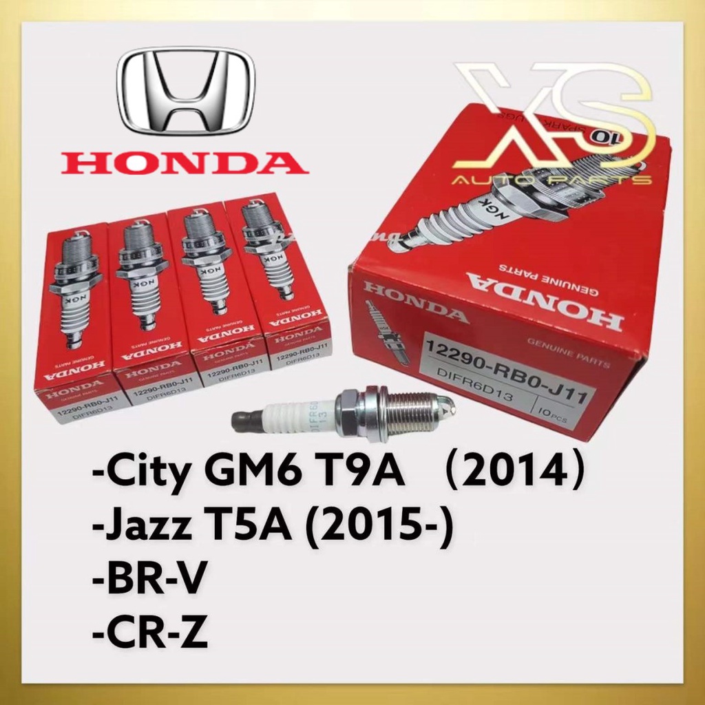 HONDA NGK IRIDIUM SPARK PLUG 1SET= 4PC 12290-RB0-J11(DIFR6D13) สําหรับ HONDA CITY GM6 T9A,CRZ,JAZZ,T