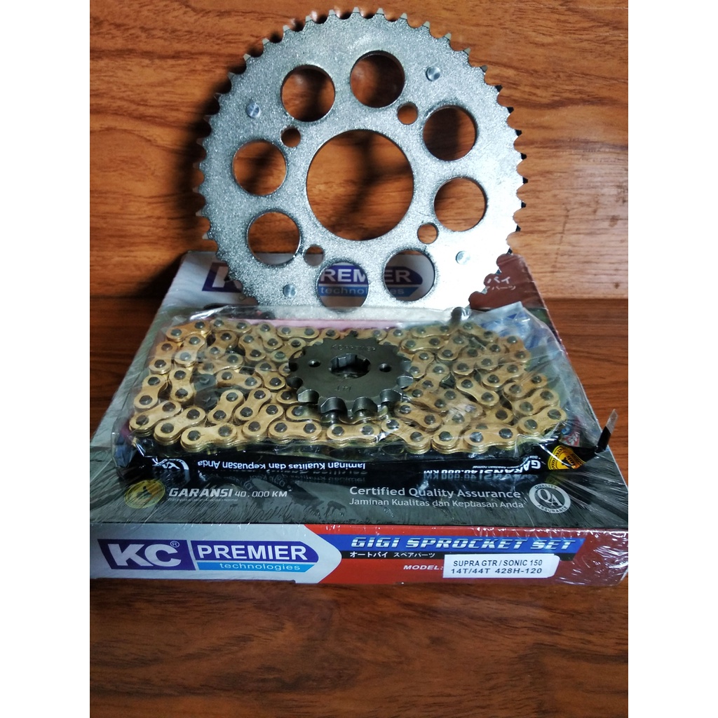 GOLD SONIC CHAIN GEAR SET GOLD SONIC CHAIN PACKAGE 14T 44T 128 KC PREMIER