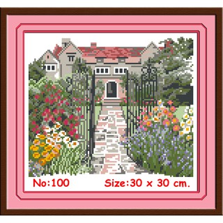 ไอแอมครอสติช iamcrossstitch DIY รหัส L-100 30x30 cm. ชุดอุปกรณ์งานฝีมือปักครอสติชครบชุด