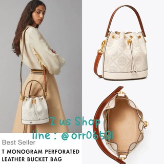 พรีฯ​TORY BURCH T MONOGRAM PERFORATED BUCKET BAG.