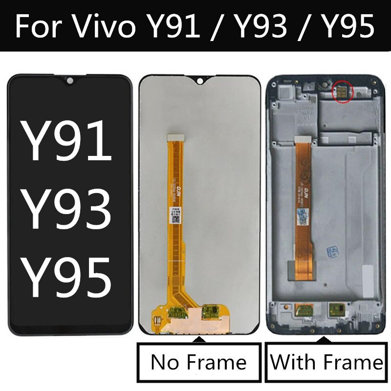 LCD สําหรับ VIVO Y93 Y93A จอแสดงผล LCD หน้าจอสัมผัสพร้อมกรอบประกอบชิ้นส่วนทดแทนสําหรับ VIVO Y91 Y95 