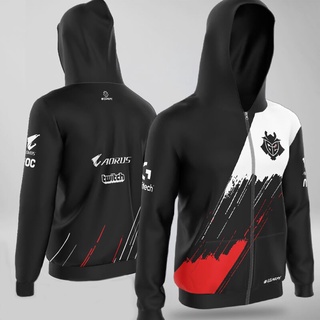 G2 Esports Game Lol League Csgo เสื้อแจ็กเก็ตกันหนาว มีฮู้ด แต่งซิป สําหรับผู้ชาย