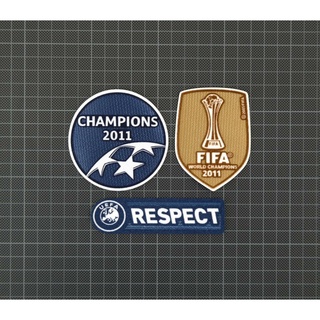 อาร์ม กำมะหยี่ Patch UEFA Champions League winners 2011 RESPECT Sleeve Patches Badges FC Barcelona