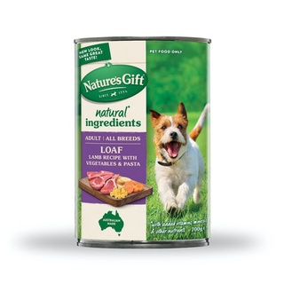 Natures Gift Lamb Pasta &amp; Vegetables 700 g. อาหารสุนัขกระป๋อง สูตรแกะ 12 กระป๋อง