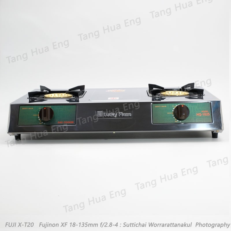 เตากล่องคู่สเตนเลส HQ102S ยี่ห้อลัคกี้เฟลม