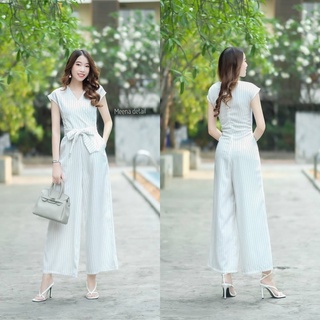 hbstation.shop เสื้อผ้าผู้หญิง Jumpsuit สีขาว พร้อมส่ง