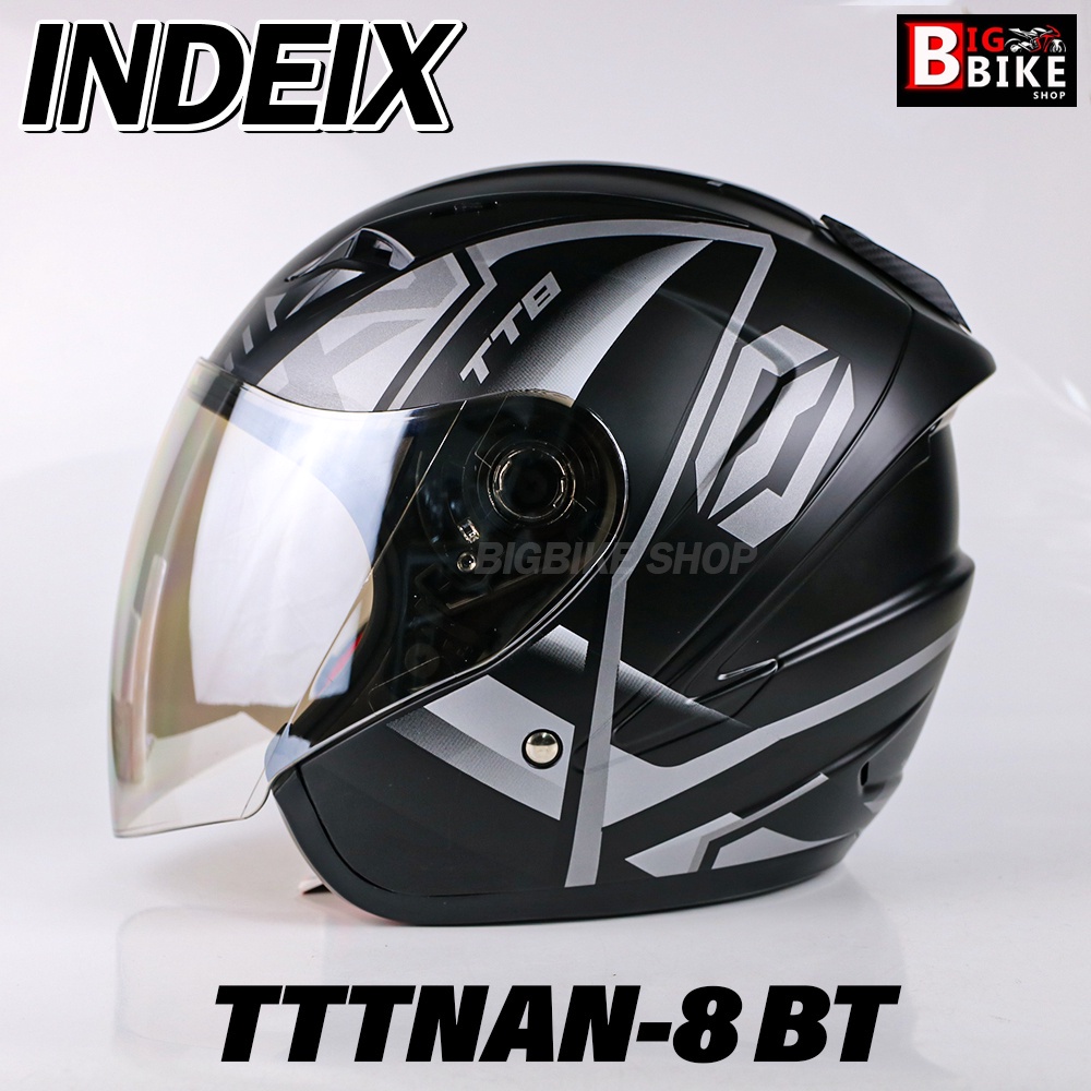 โปรโมชั่นส่วนลด♘หมวกกันน็อค INDEX TITAN-8 BT รุ่นใหม่ล่าสุด มีหลุมติดตั้งลำโพง Bluetooth นวมถอดซักได้ มีไซส์ให้เลือก M/