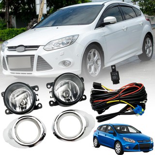 ไฟตัดหมอก ไฟสปอร์ตไลท์ รุ่น ฟอร์ด โฟกัส FORD FOCUS ปี 2012 - 2016 พร้อมครอบ โครเมี่ยม ชุดสายไฟ 1 ชุด