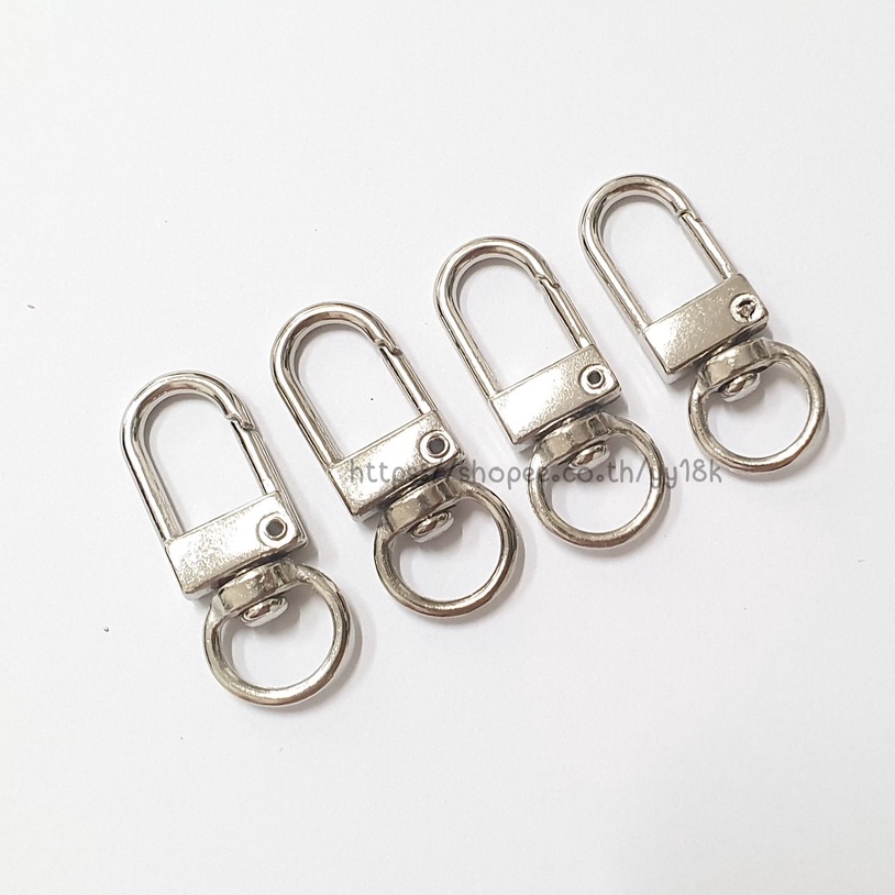 ตะขอหลุยส์ก้นกลม คอหมาหลุยส์ก้นกลม สีเงิน ยาว 3.2 cm (100ชิ้น)