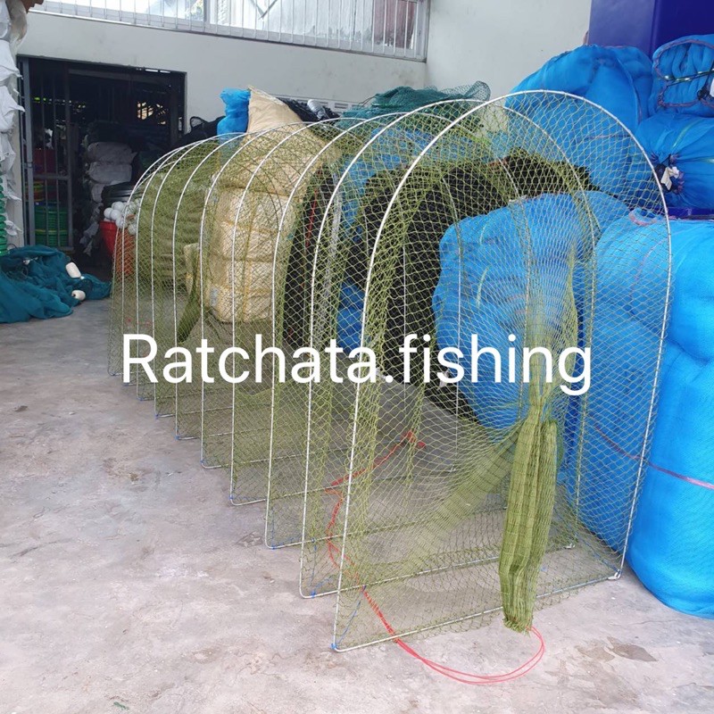 ไอ้โง่ดักปลา(ลอบดักปลา/กุ้ง)สูง90เซนและ70เซน👍(ตา2เซน/3เซน มีขนาด 5ห่วง-30ห่วง)👍พร้อมใช้งาน