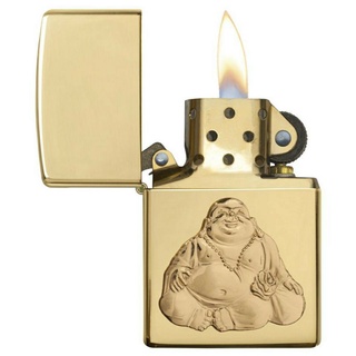 ไฟแช็ก Zippo windproof lighter high polish happy budda