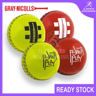 ของเล่นเกมส์กลางแจ้ง Nicolls Powerplay Cricket Ball Bola Kriket สีเทา