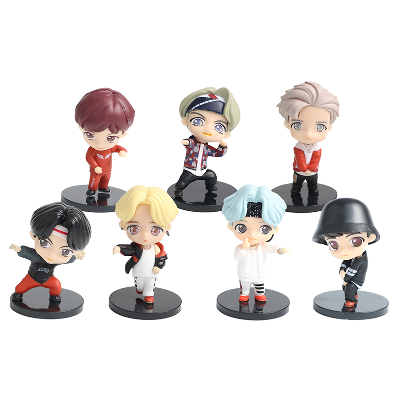 7Pcs/Set BTS TinyTAN Mini Figure Bangtan Boys Groups BTS Anime Figurine Toy  TOP Group .Y Gift Idol Doll PVC Model O | Shopee Thailand