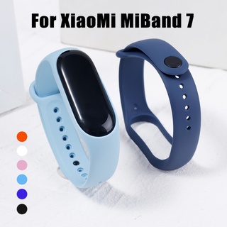 สายนาฬิกาสปอร์ต สีพื้น สําหรับ Xiaomi Mi Band 7 / สายรัดข้อมือซิลิโคน สําหรับ Xiaomi Mi Band 7