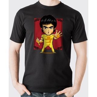 เสื้อยืดลําลอง ผ้าฝ้าย 100% แขนสั้น พิมพ์ลาย Bruce Lee Legend Martial Art สีดํา พลัสไซซ์ XS-XXXL ของขวัญวันเกิด สําหรับผู้ชาย