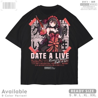 เสื้อยืดสีขาวเสื้อยืด ลายการ์ตูนอนิเมะ KURUMI TOKISAKI DATE A LIVE - Waifu สไตล์ญี่ปุ่น x A1325S-4XL