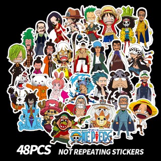 48Pcs/Lot Luffy Cartoon Graffiti Sticker Mobile Computer Phone Guitar Waterproof Sticker