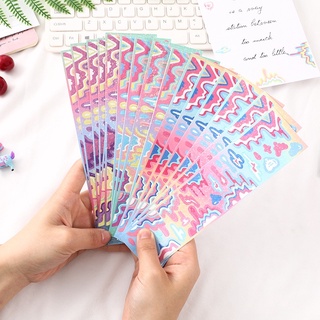 🔥พร้อมส่ง🔥 สติ๊กเกอร์คลื่น ไล่ระดับสี DIY ตกแต่งไดอารี่
