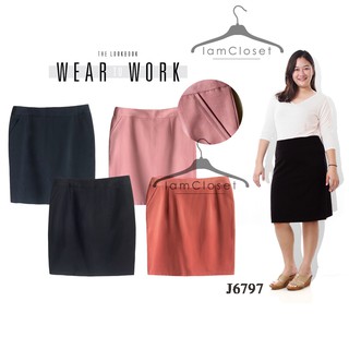 มีตลอดคะ J6797 Size  36, 38, 40, 42, 44, 46, 48 Nano Work Skirt กระโปรงทรงเอไซส์ใหญ่