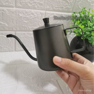 กาต้มน้ำ กาดริป กาแฟ สแตนเลส 350ml Teflon Long Gooseneck แคบกาแฟชงชา 350ml -สินค้ามีพร้อมส่ง-