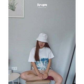 เสื้อยืดลายมัดครึ่งตัว เสื้อมัดย้อมครามแท้ 100% by Kram Connection X Morinaka