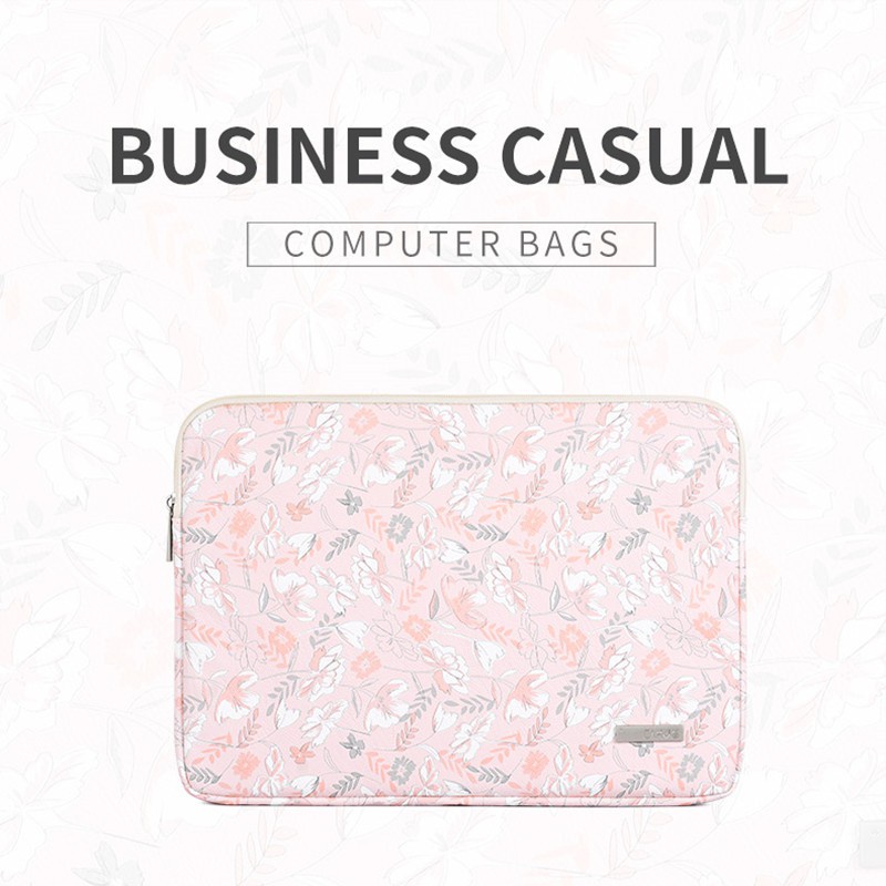 ₪CanvasArtisan Pink Floral Pattern Laptop Bag Waterproof Shockproof Leather Cover for Tablet Sleeve Case for Matebook A #8