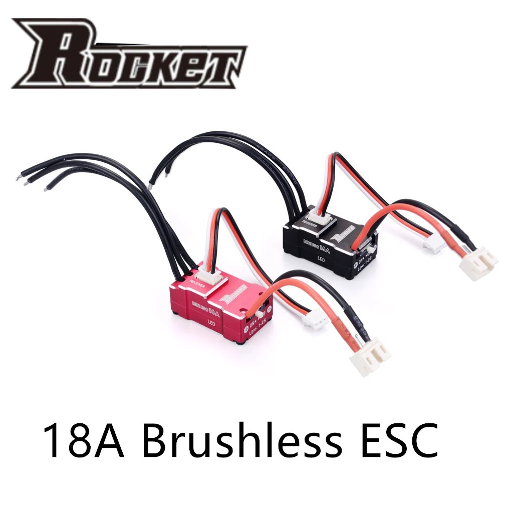 Rocket mini 18A Brushless ESC Electric Speed Controller สําหรับ Kyosho Mr03 Pro อะตอม DRZ 1/24 1/28 