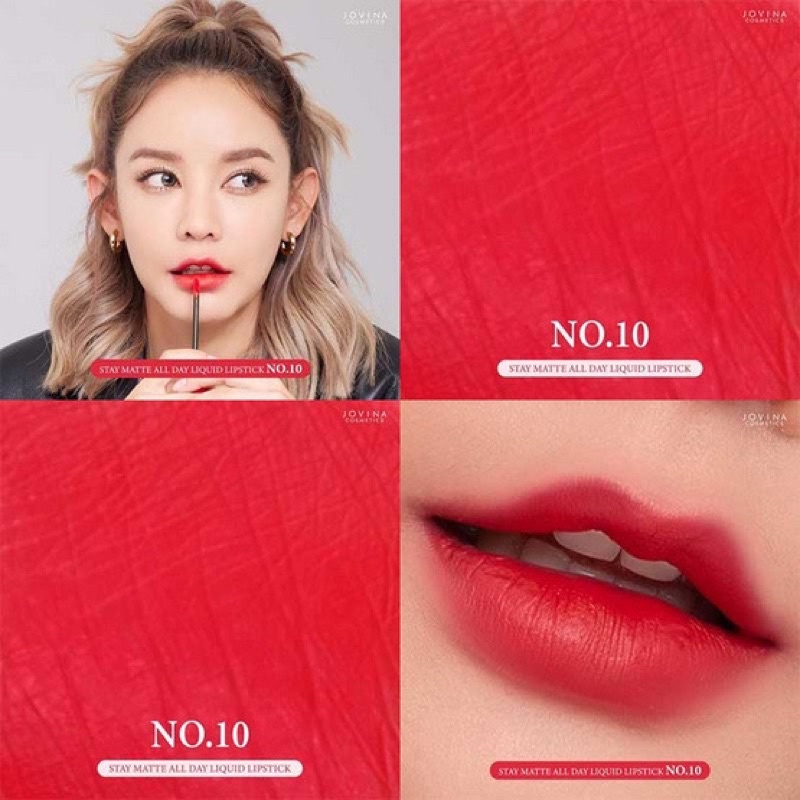 ส่งต่อลิป jovina เบอร์ 10 แดงเกาหลี 99% สภาพดีมาก