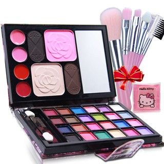 ●☫Eyeshadow Pan Wallet 32 ​​Color Makeup Earth Color Matte Lip Gloss Blush Combination Set Beginner Complete