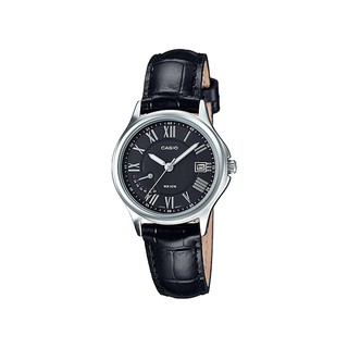 Casio Standard นาฬิกาข้อมือผู้หญิง สายหนัง สีดำ รุ่น LTP-E116L-1AVDF