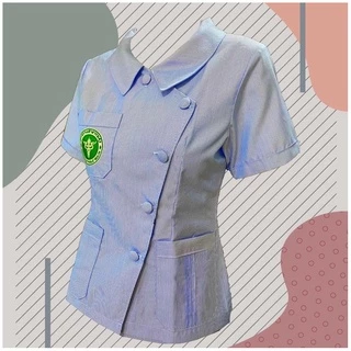 เสื้อฟ้าสาธารณสุข คอแหลมป้าย