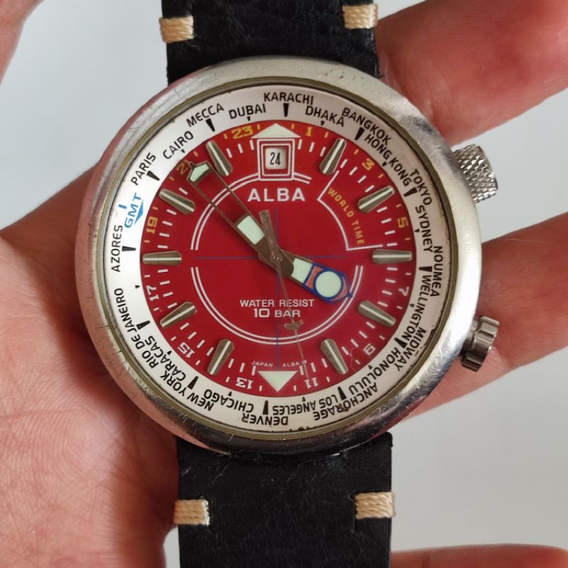 นาฬิกา Alba นักบิน ของแท้ มือสอง ระบบถ่าน
