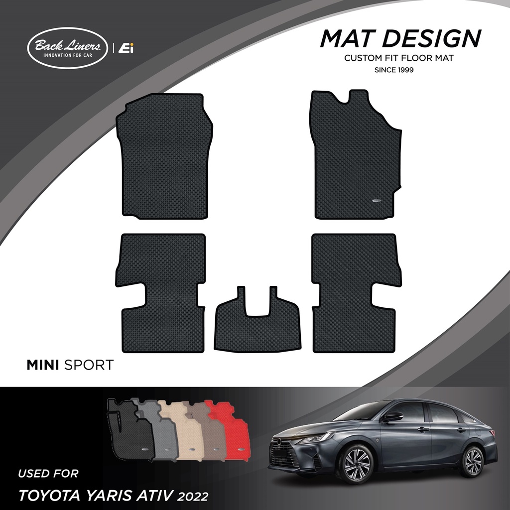 พรมปูพื้นรถยนต์เข้ารูปสำหรับ Toyota Yaris รุ่นATIV (ปี2022-2026)
