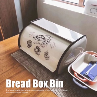 Bread Box Bin Large Capacity Cute Pattern Roll Top Door Storage Holder for Household Bakery